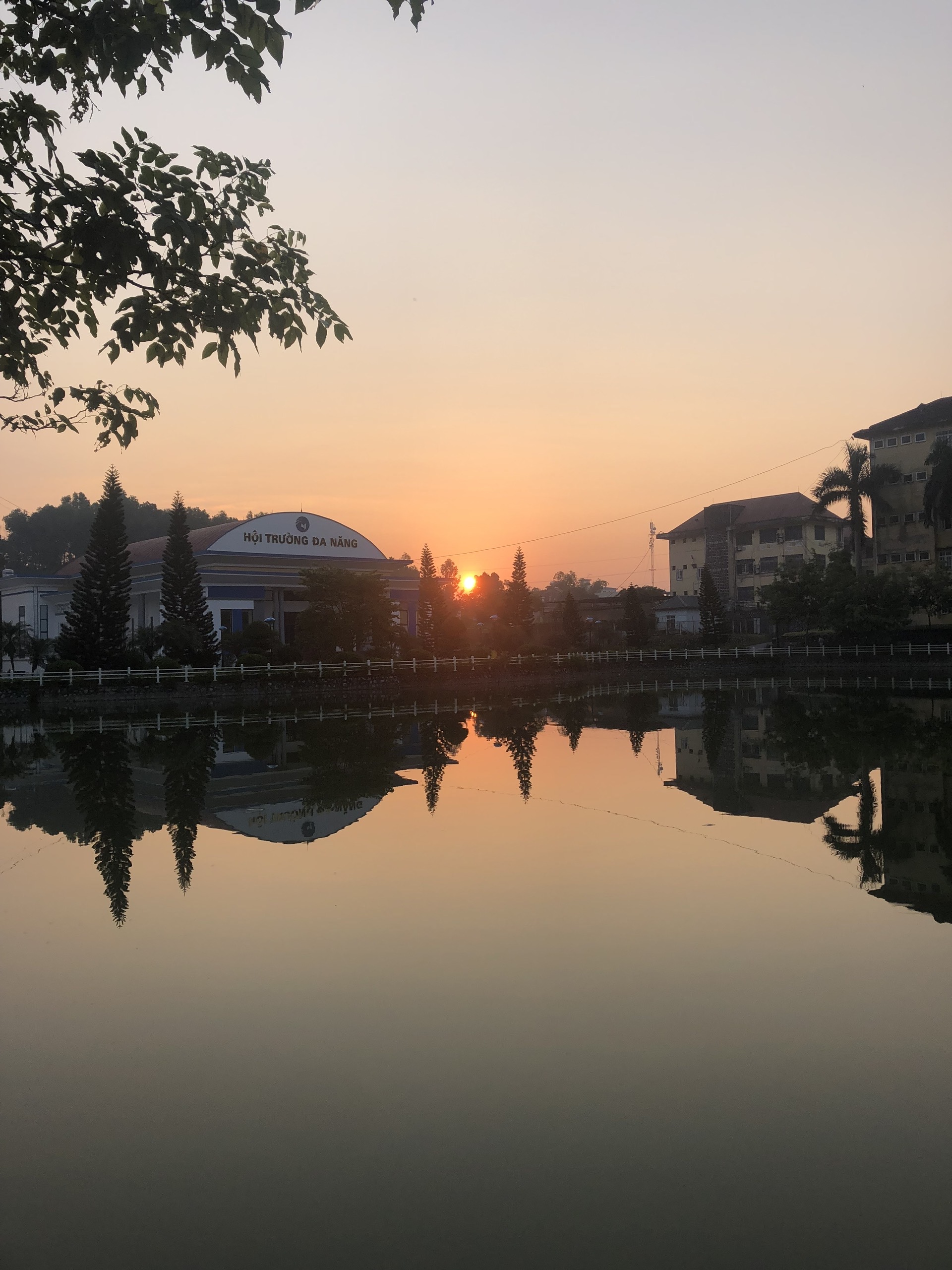 Quiet street at sunset